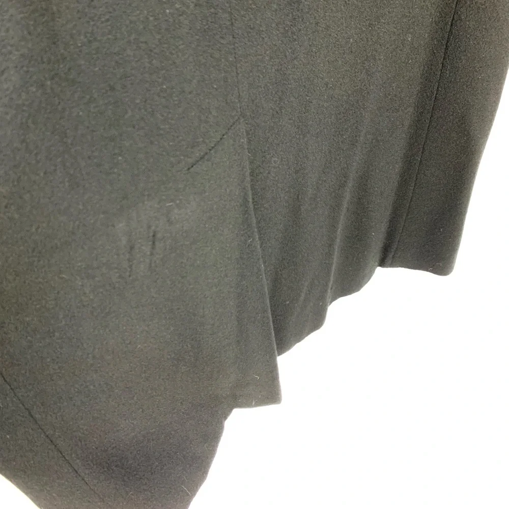 Camel Hair Black Double Breasted Trench Full Length Pea Coat - Picture 13 of 16